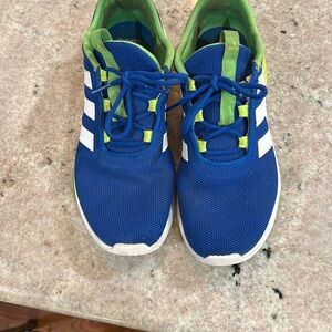 Adidas Blue and Green Sneakers with Signature Stripes